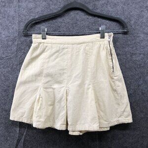 BDG Corduroy Mini Skirt Womens S Pleated Yellow Cotton‎ Schoolgirl Side Zip
